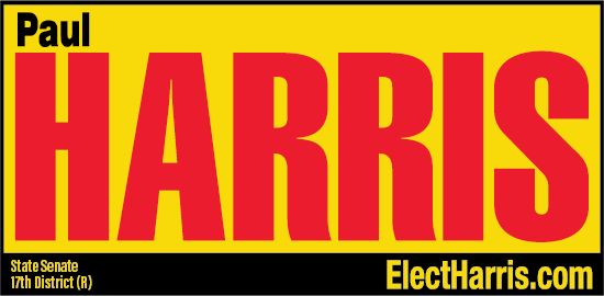 re-elect Paul Harris logo