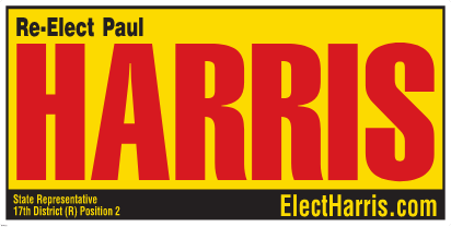 re-elect Paul Harris logo